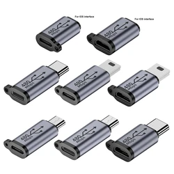 Connettore adattatore USB tipo C femmina a Micro USB maschio 8 Pin 18W/12W adattatore per caricabatterie Micro USB a ricarica rapida per Tablet Laptop PC