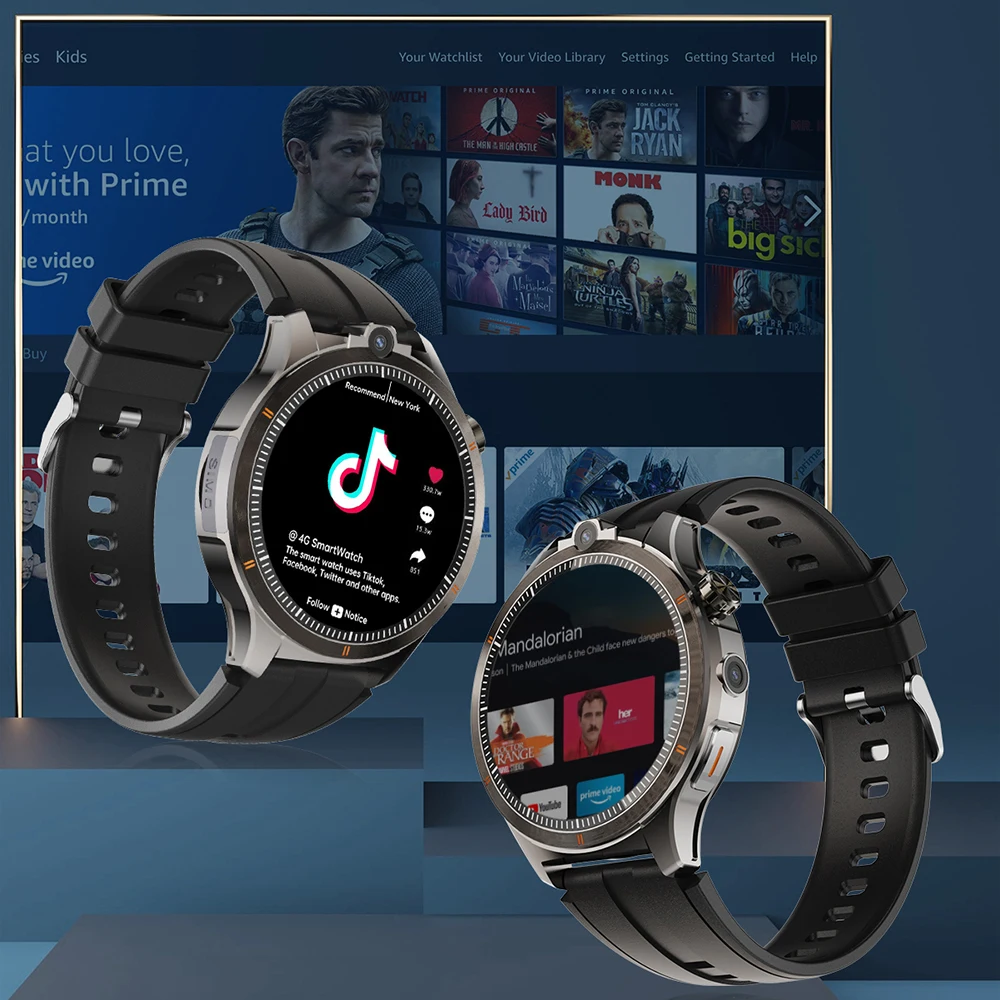 Reloj inteligente 5G/4G para hombre, 1,43 pulgadas, 466x466 AMOLED, 8GB + 128GB de RAM, batería de 800mah, cámara de 500W, GPS, WIFI, Google APPS, descarga