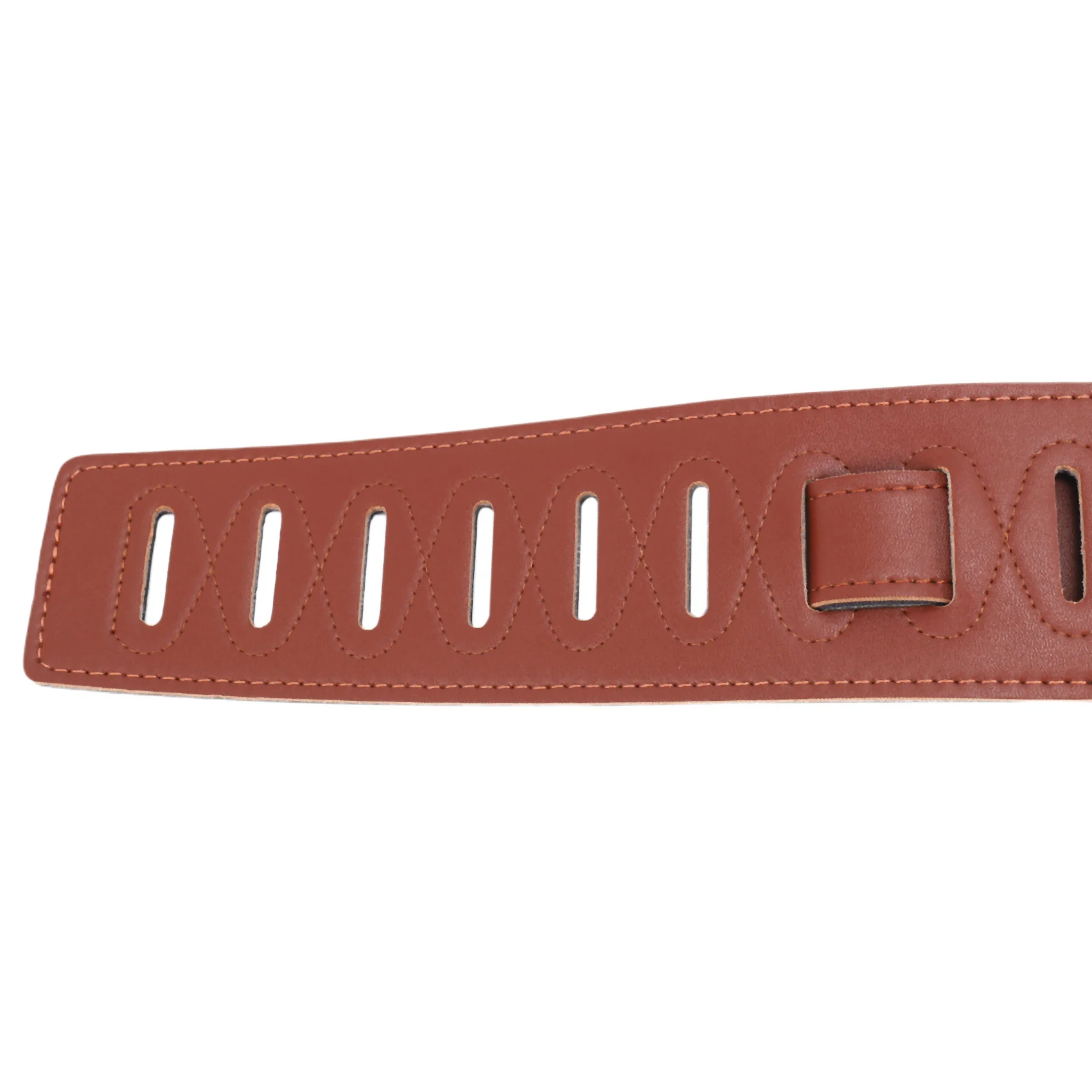 

A37Q-2X Leather Real Cowhide Guitar Strap For Electric Bass Guitar Adjustable Padded Browm Color