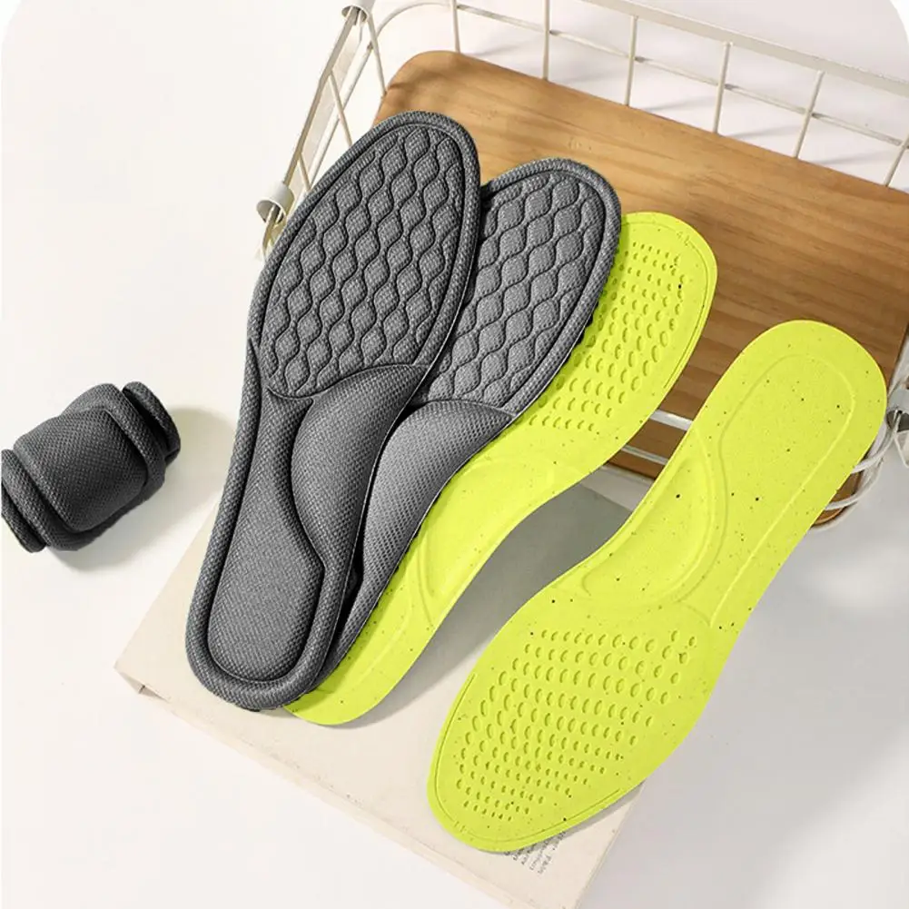 1 Pair Shoe Insole Insert Sweat Absorbing Soft Cushioning Foot Massage Men Women Running Walking Comfort Foam Inner Sole Pad