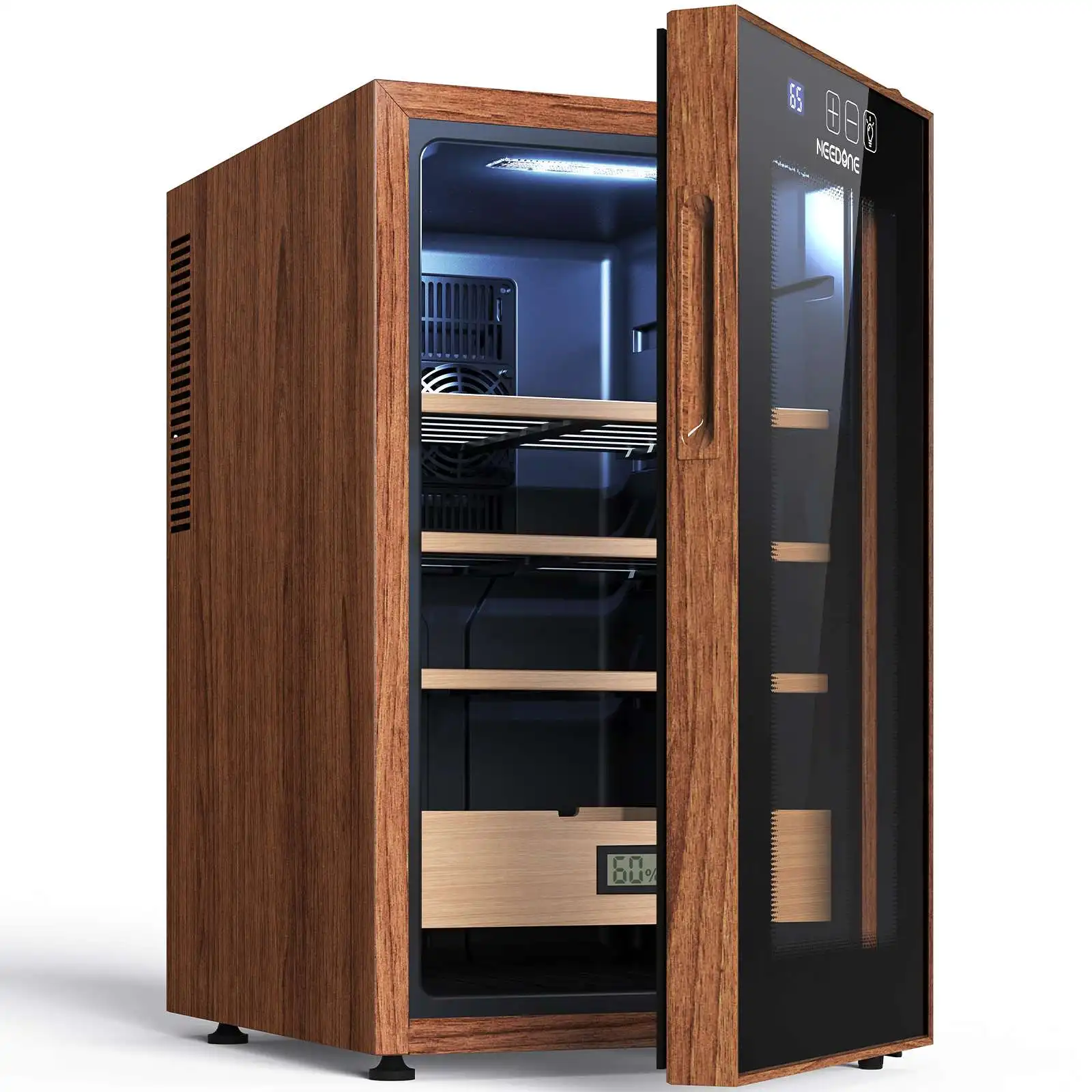 

NEEDONE 48L Electric Cigar Humidors Temperature Control System,Cooling & Heating Humidor Cabinet with Spanish Cedar Wood Shelves