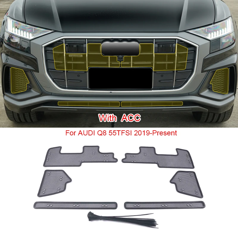 Car Insect-proof Air Inlet Protection Cover Airin Insert Net Vent Racing Grill Filter For Audi Q8 RSQ8 2019-2025 Accessories