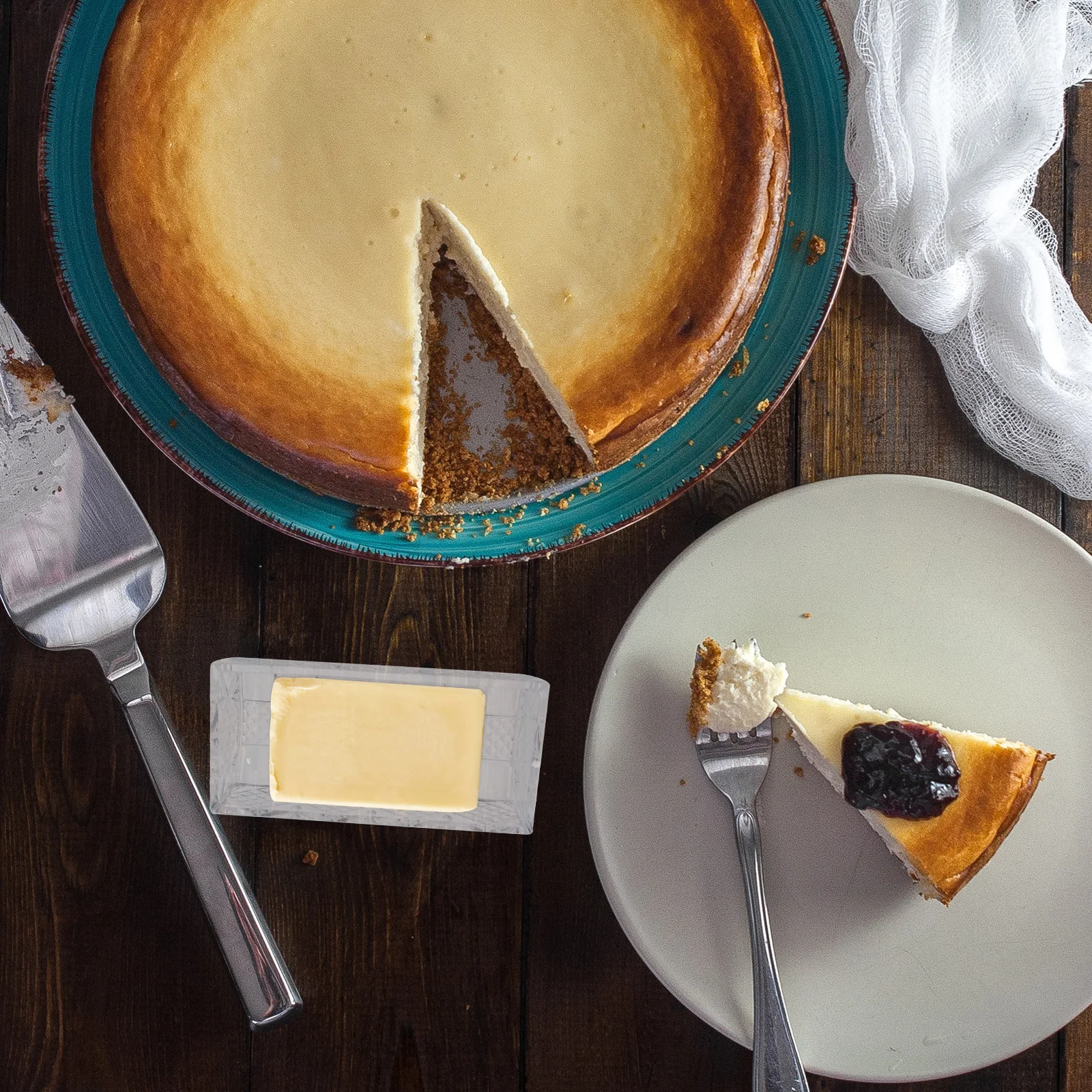 

1Pcs Rectangular Glass Butter Plate Lid Embossed Patterns Handy Long Time Use Elegant Design Food Container