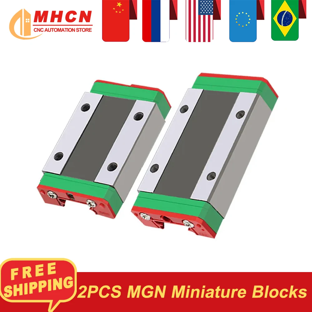 2 قطعة MGN7C/9C/12C/15C MGN7H/9H/12H/15H كتلة النقل دليل خطي مصغر كتلة الشريحة للطابعة الخطي MGNR ثلاثية الأبعاد باستخدام الحاسب الآلي