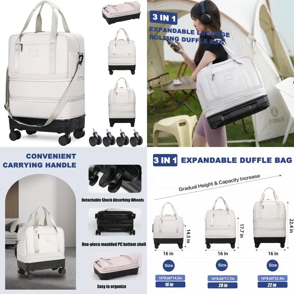 

Дорожный расширяемый чемодан со съемными колесами, складной чемодан для ручной клади, амортизирующий и складной.