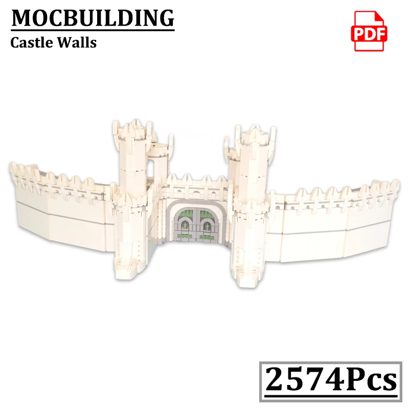 

Средневековый белый замок, стены, кирпичи, модель городских ворот, кольца, строительные блоки из фильмов, игрушки, подарок