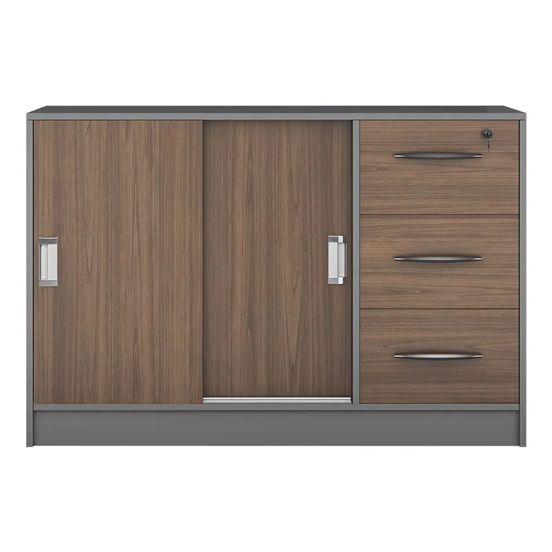 

Office partition cabinet sliding sliding door company file cabinet low cabinet printer file side wooden data