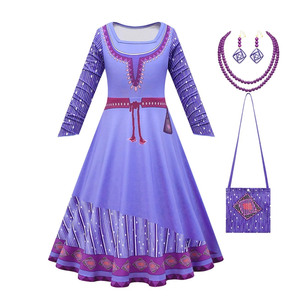 Wish Dress Up Kids Girls Asha Cospaly Costume Halloween Princess Party Dress Carnival Birthday Outfit Toddler Girl Outfit