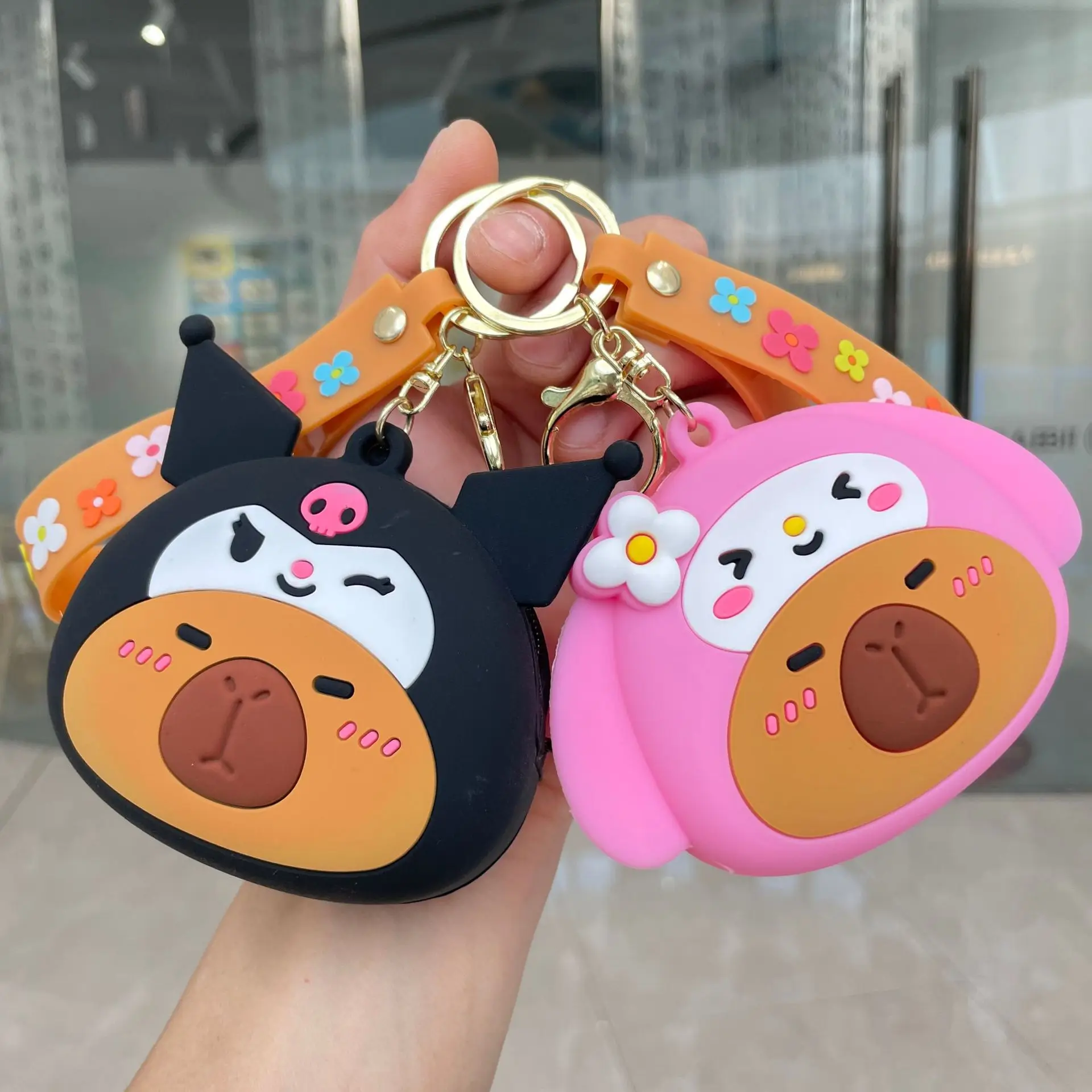 Kawaii Anime My Melody Cinnamoroll Sanrio Lovely Coin Purse Cute Cartoon Hello Kitty Kuromi Sweet Keychain Pendant Girls Gifts