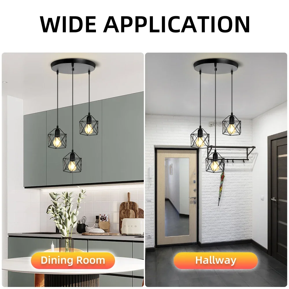 Luces Led colgantes ajustables para lámpara de araña, accesorios de iluminación de techo interior para comedor y cocina, Bombilla E27 E26