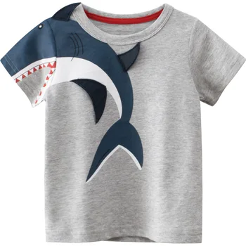 Kids' Cotton Cartoon T-Shirt | Short-Sleeve Top Ages 2-9 2 Children Short Sleeve T-shirts Korean Version Kids Clothing Boy Baby Cotton Tees 2-9 Years Summer Cartoon Tops 2