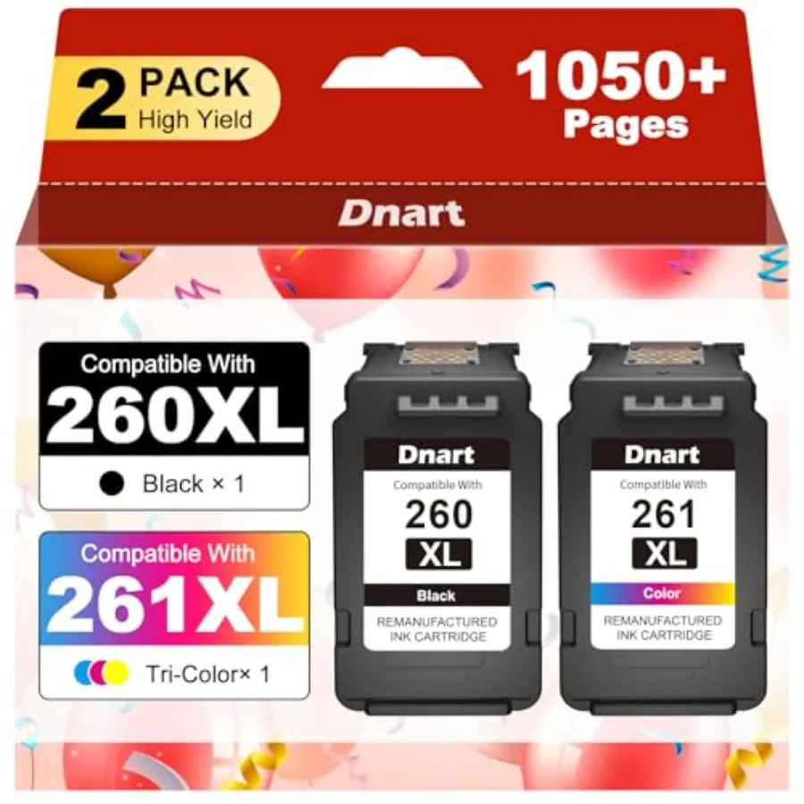 

Сменные картриджи 260XL 261XL (аналоги Canon 260 и 261) PG-260 CL-261, комплект, совместимы с Canon Pixma TS6420a TS6420 TS6