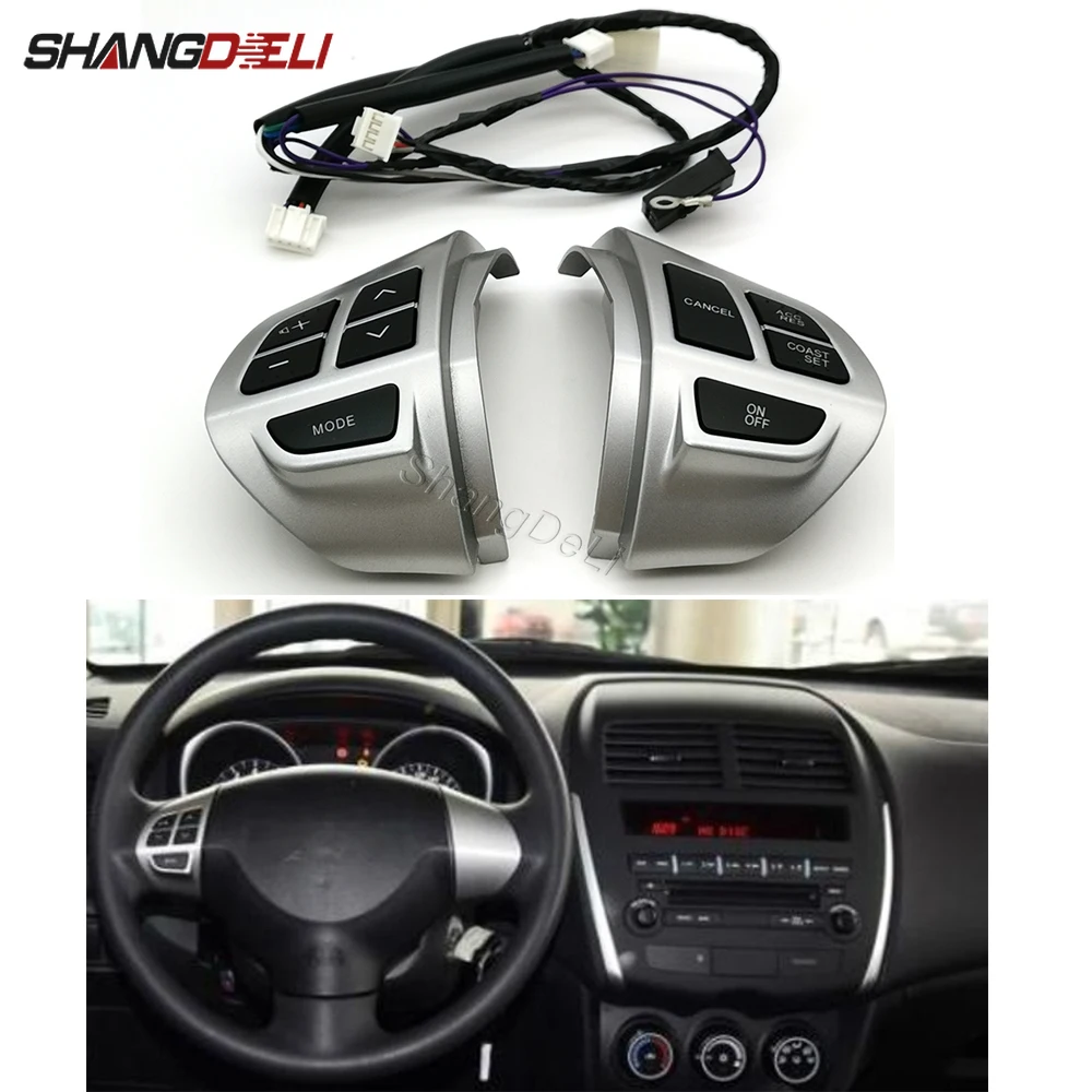 

2pcs/set Car Cruise Control Switch Steering Wheel Buttons for Mitsubishi ASX Outlander 2007- 2012 Car Accessories