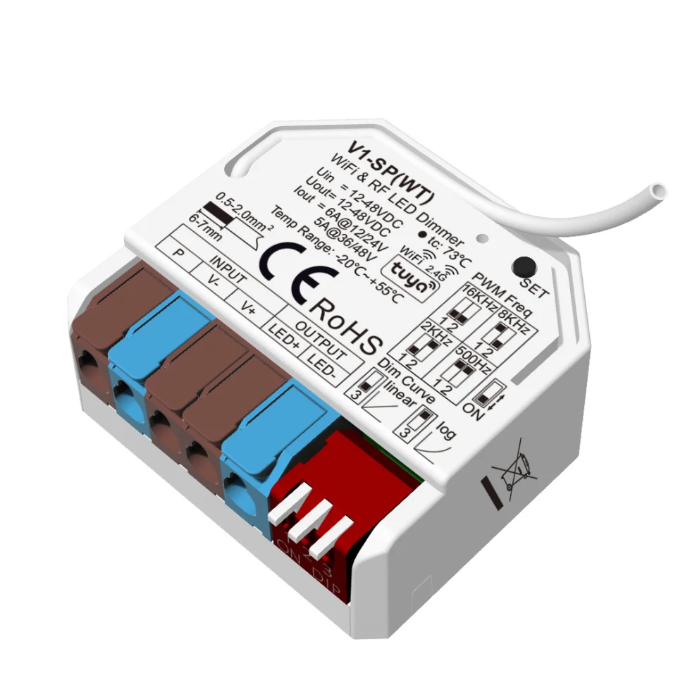 

Светодиодный контроллер Wi-Fi, диммер постоянного тока 12 В/24 В/36 В/48 В Tuya Smart APP Control для светодиодных лент работает с Echo Alexa