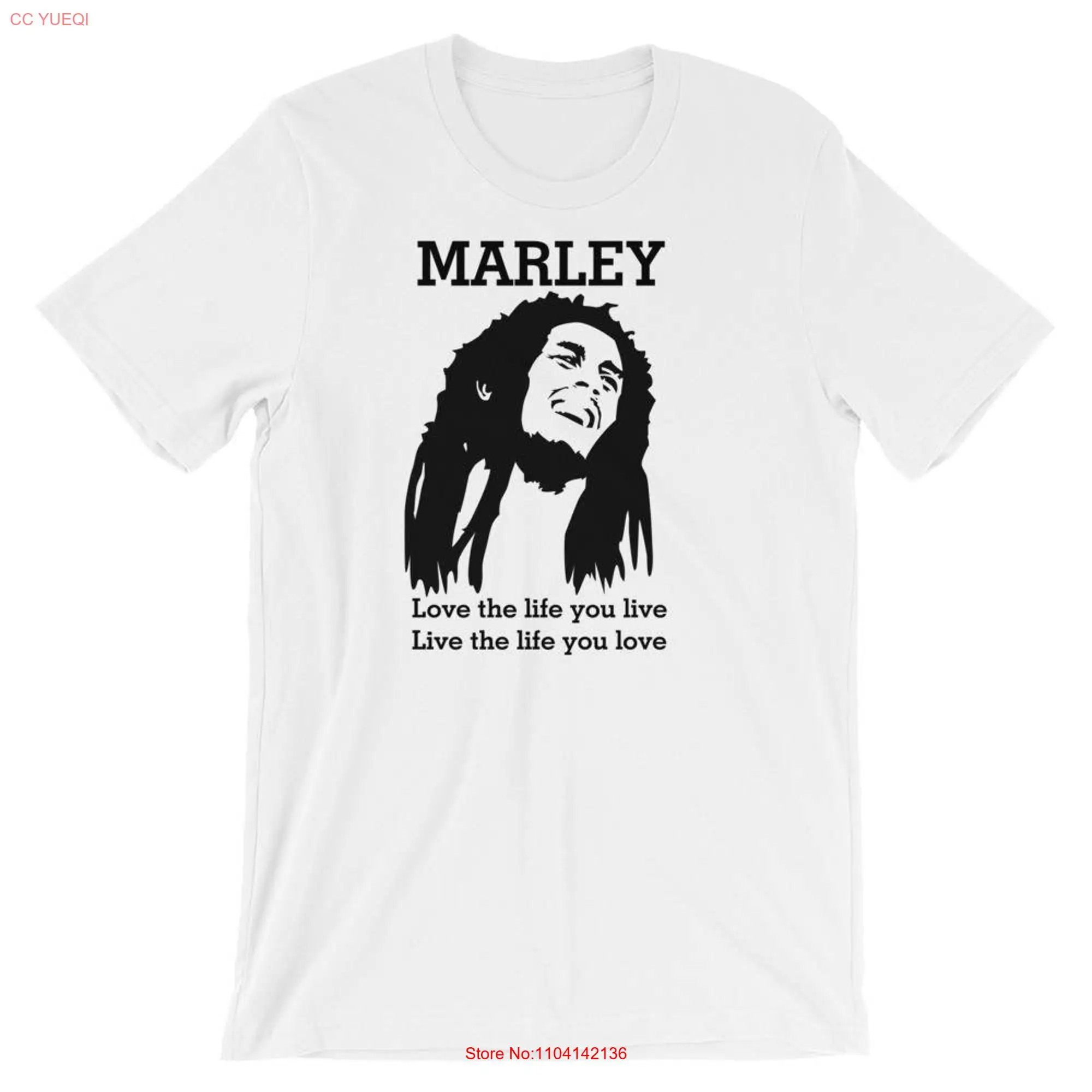 Футболка Bob Marley с длинным или коротким рукавом