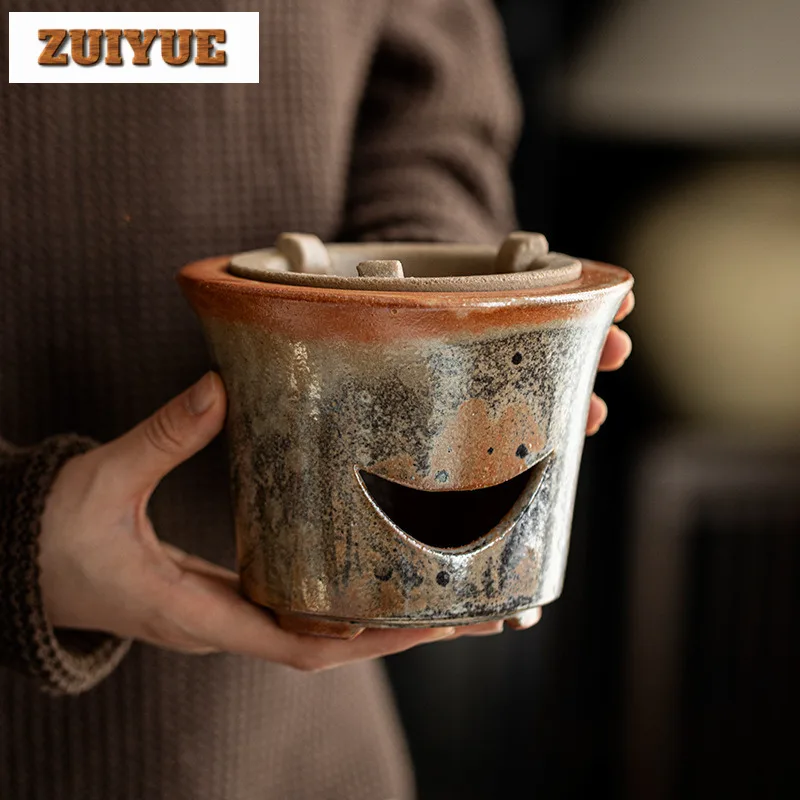 

Japanese Wood-fired Porcelain Carbon Stove Kiln Change Ink Rough Pottery Alcohol Stove Outdoor Tea Making Fire Furnace Teaware