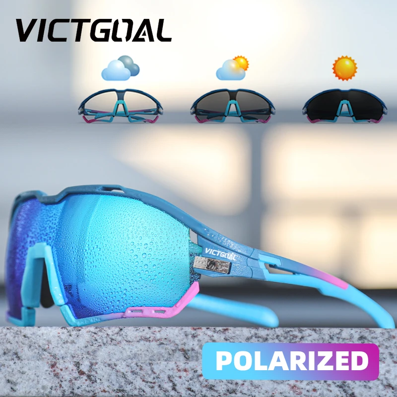 VICTGOAL Cycling Sunglasses Polarized Glasses Men Women Photochromic Bicycle Eyeglasses for MTB Road Bike Sports Fishing Driving