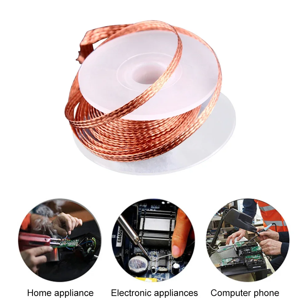 

Professional Desoldering Tine Wire, Braid Welding Solder Remover, Wick Wire, Lead Cord, Flux BGA Repair Tool, 1.5m Length