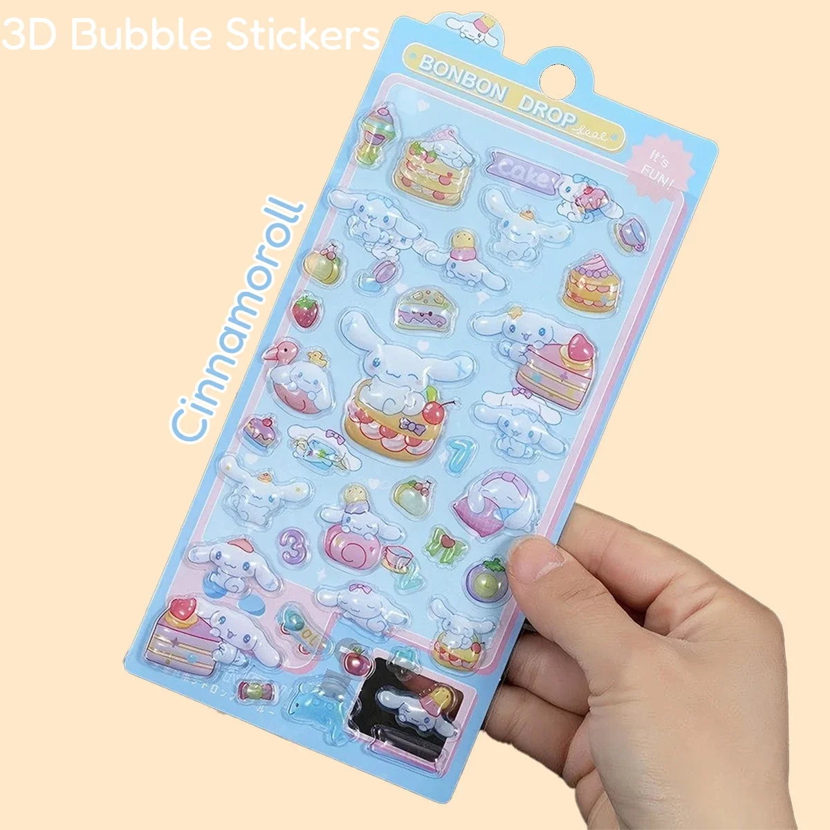

Cinnamoroll 3D наклейки с пузырьками, новые креативные наклейки с героями мультфильмов Pochacco, детские наклейки из материала «сделай сам», Sanrio, подарок-сюрприз