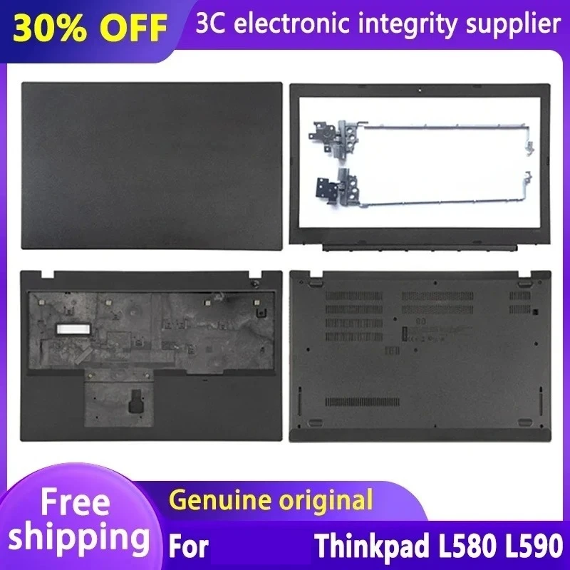

New Original Laptop Case For Thinkpad L580 L590 LCD Back Cover Front Bezel Hinges Palmrest Bottom Case Top Housing 15.6"