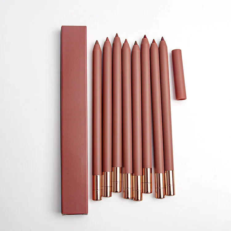 No Logo Nude Brown Lipliner Lipstick Pencil Matte Waterproof Long Lasting Non-stick Contour Tint Pigments Lip Pencil Cosmetics