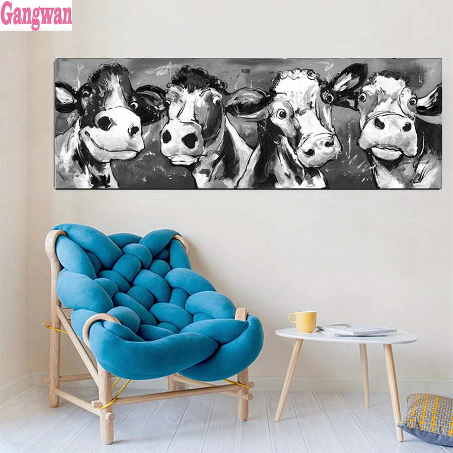 large Cute Cow pattern Emeroidery diamond rhinestone painting cross stitch diamond mosaic sale new arrival full display picture