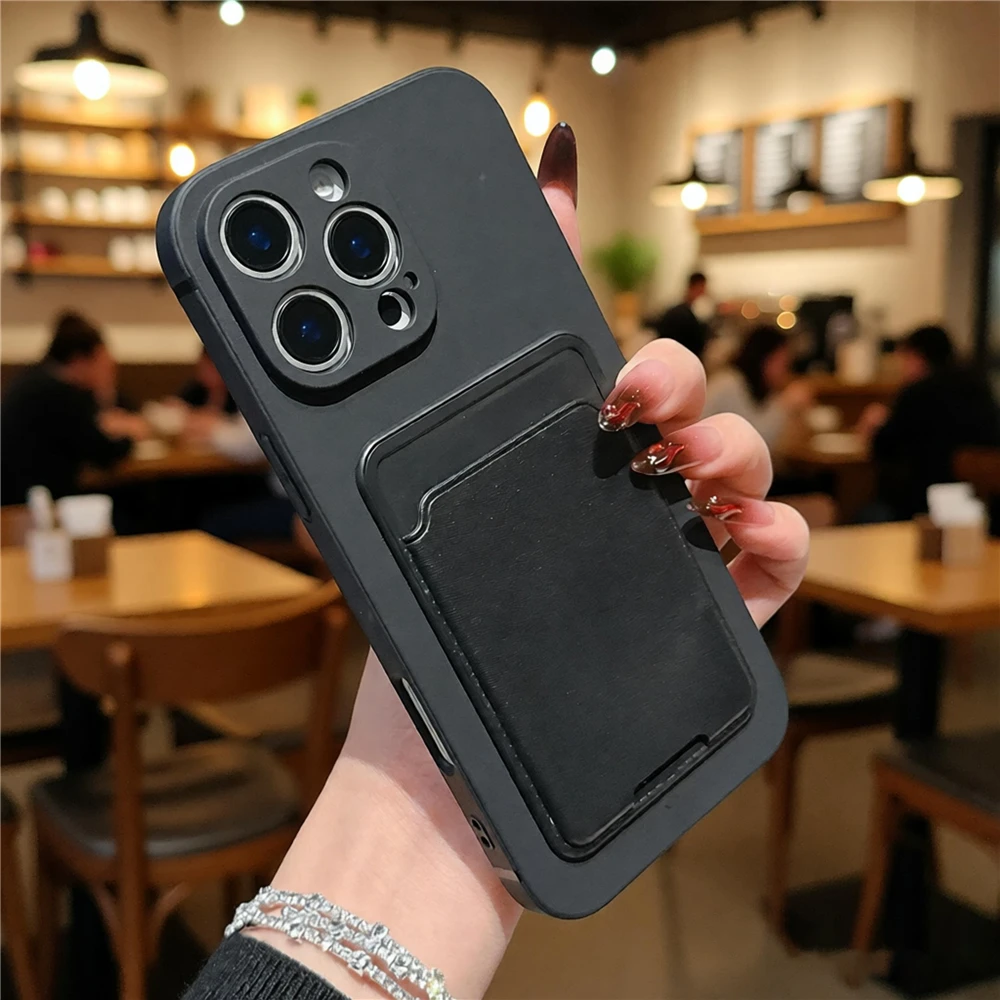 Card Bag Holder Phone Case For Huawei Pura 80 70 P60 P50 P30 P20 Pro P40Lite Mate 20 Pro Solid Color Soft Silicone Wallet Cover view 3