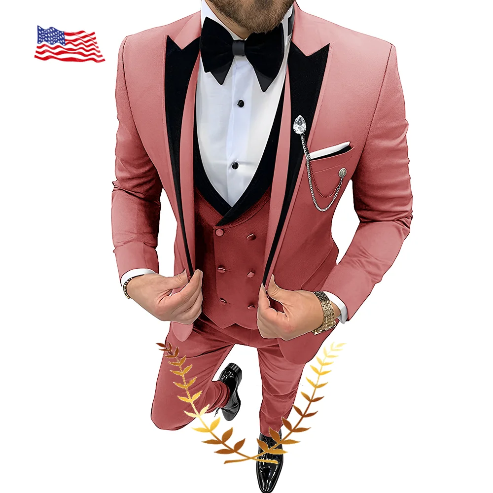Traje gris oscuro para hombre, chaqueta de esmoquin para novio, pantalones, chaleco, conjunto de 3 piezas, Blazer ajustado, traje elegante para