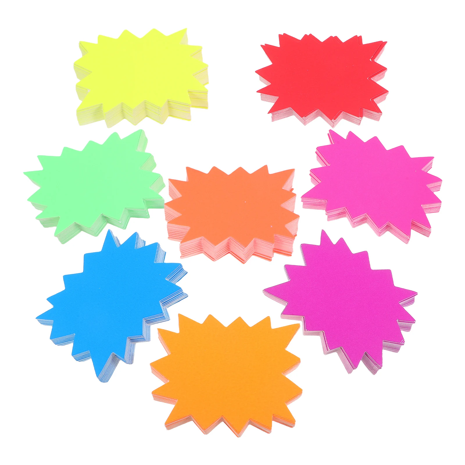 

80 Pcs Price Tag Blank Retail Labels Star Burst Signs Fluorescent Tags Neon Paper Small