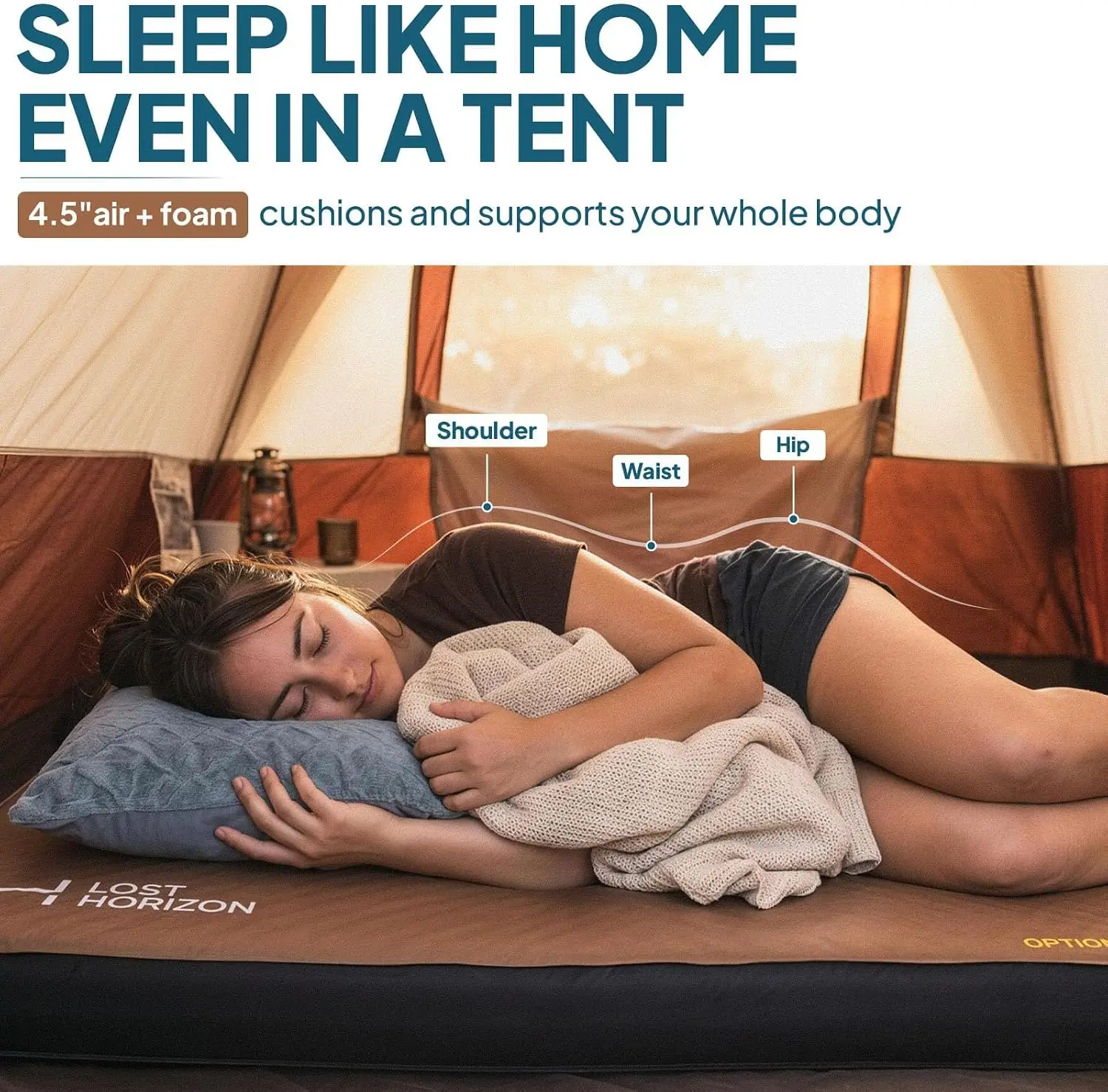 Full Self-Inflating Foam Camping Mattress, 4.5