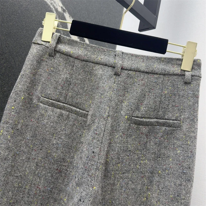 السراويل النسائية 2026 ربيع جديد عالية الخصر سليم صالح مستقيم الساق السراويل الصوف مزيج المرأة دعوى السراويل y2k متوهج السراويل السراويل #5