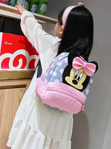 Disney Cartoon Backpack For Baby Boys Girls Minnie Mickey Mouse Children Lovely Schoolbag Kindergarten Schoolbag Kids Gift