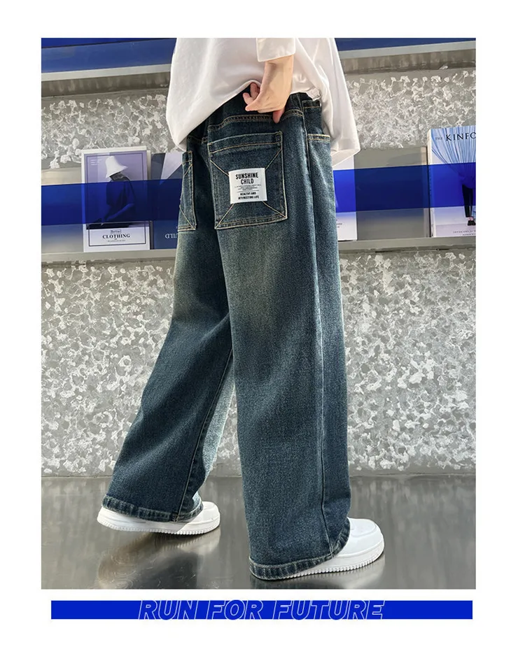 Street-Style Kinder-Jeans mit Bunten Prints für Teenager-Mädchen, Modische Hip-Hop-Tanz-Jeans, Trendige Hiphop-Denim-Hosen für Kinder – Detail 10