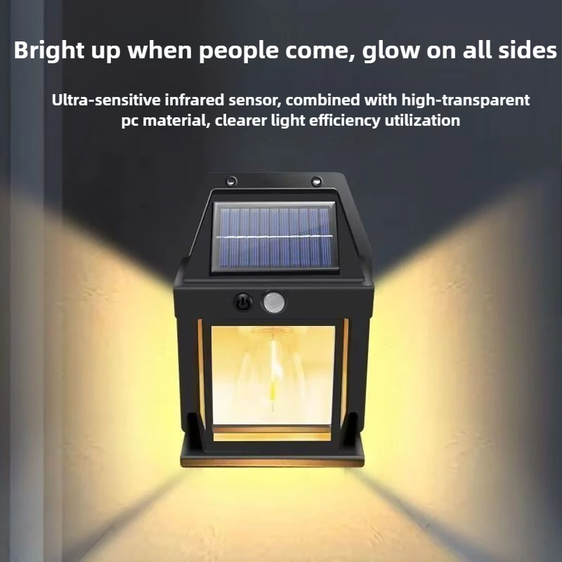 

Tungsten Filament Solar Wall Lamp - Waterproof Motion-Activated Outdoor Light, Retro Style Energy-Efficient Lighting for Pathway