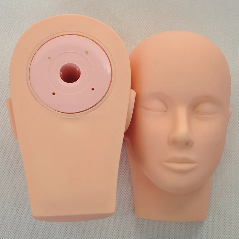 PVC Soft Mannequin Head For Massage, Beauty Eyelashes Extension  Practice Kit Silicone Training Head Eyebrow Makeup Tools