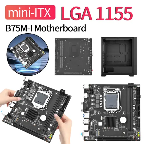 B75M-I Mini-ITX Motherboard LGA 1155 Desktop Motherboard Supports DDR3 Computer Main Board 16GB M.2 NVME SSD HDMI for SFF PC