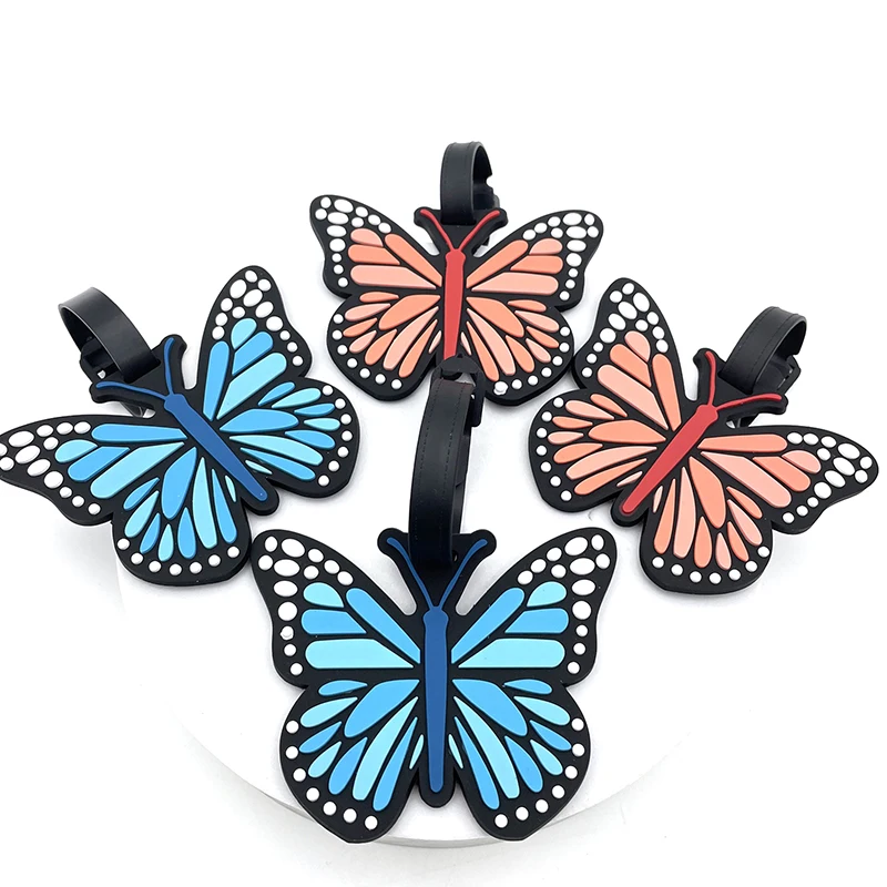 1PC Butterfly bagaglio etichetta donna viaggio bagaglio Tag ragazze valigia ID indirizzo titolare bagaglio imbarco valigia portatile