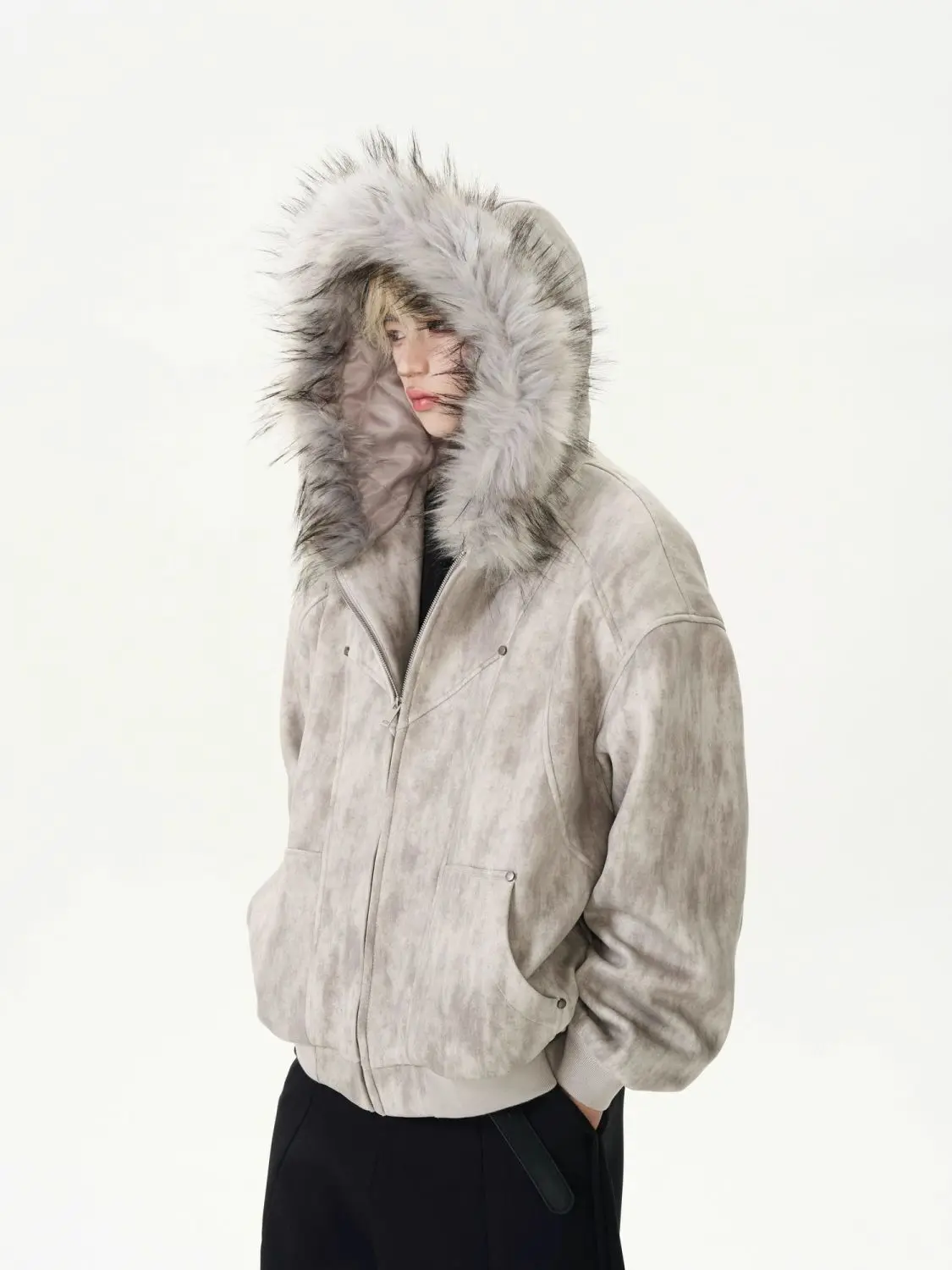 

Готические пальто из искусственного меха, женские повседневные куртки с субкультурным принтом Y2k, верхняя одежда с капюшоном, американские винтажные толстовки 2000-х годов