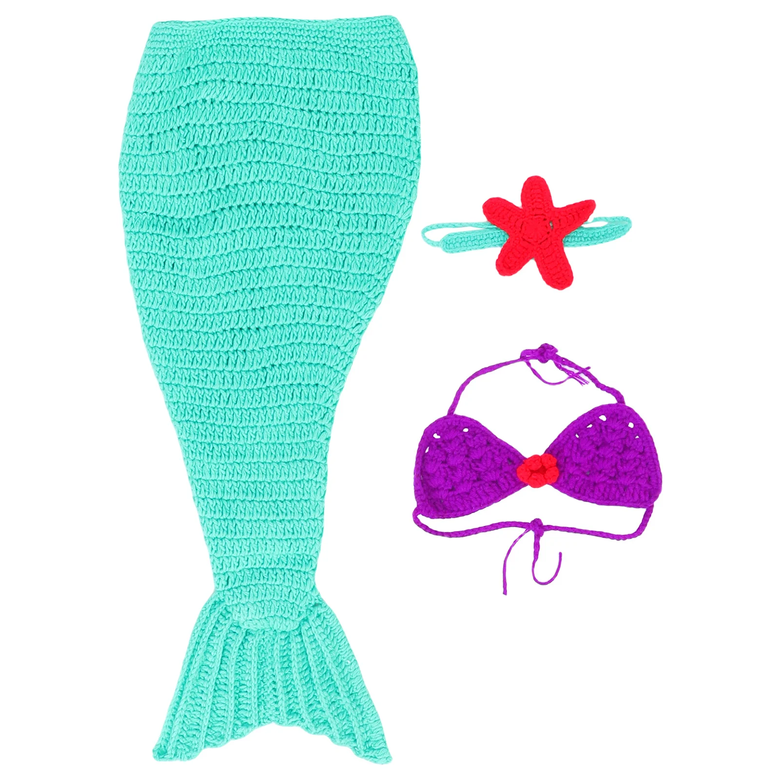 

Вязаный костюм русалки ручной работы для новорожденных, реквизит для фотосессии, мягкий крючком связанный наряд, одежда для младенцев, реквизит для фотосъемки новорожденных