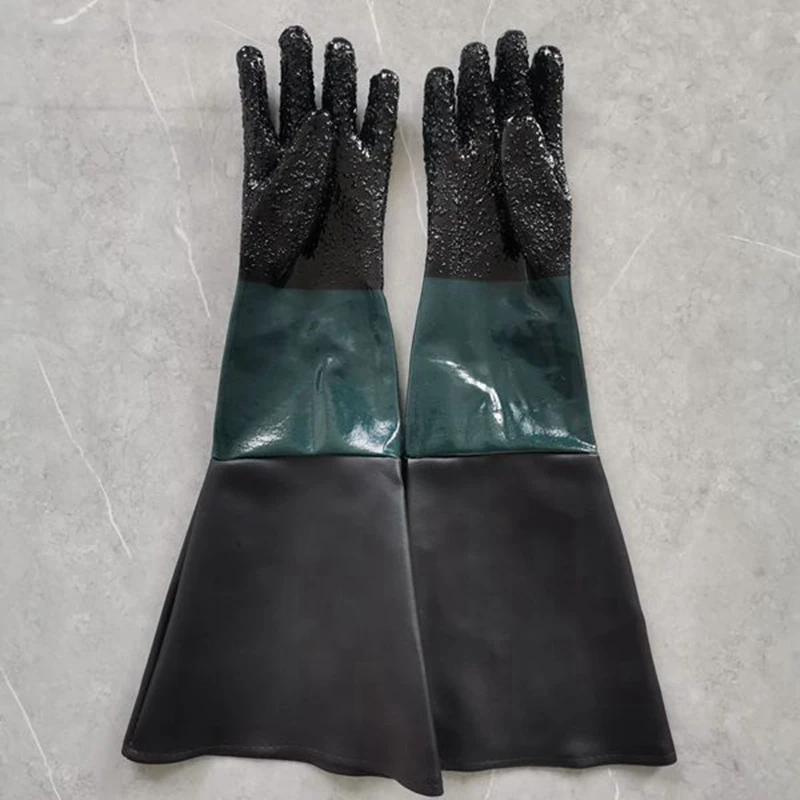 1 Set Sandblasting Gloves Sand Blaster Parts Blasting Gloves For Sandblast Cabinet Sandblasting Gloves 23.6 Inch