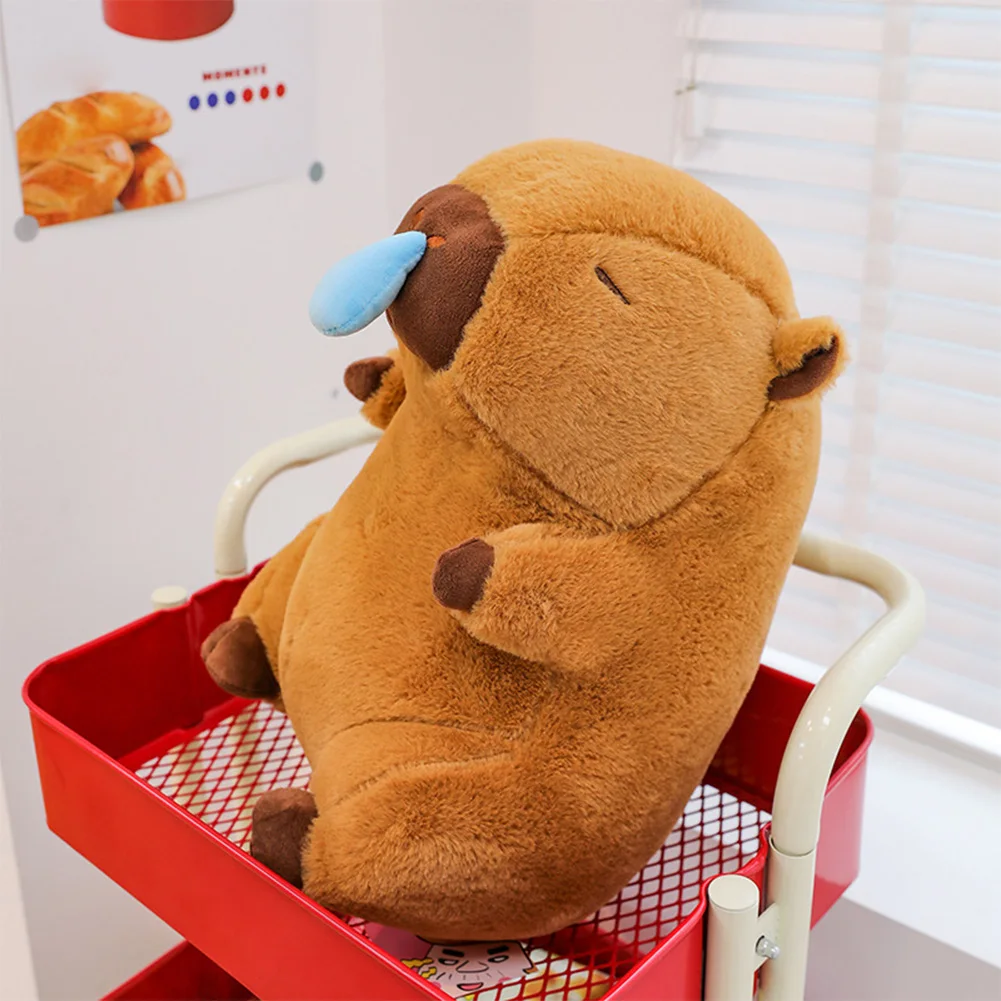 Fluffy Capybara Plush Doll Kawaii Capybara With Tortoise Stuffed Toy Stuffed Animals Kids Juguetes Birthday Gift Home Decor