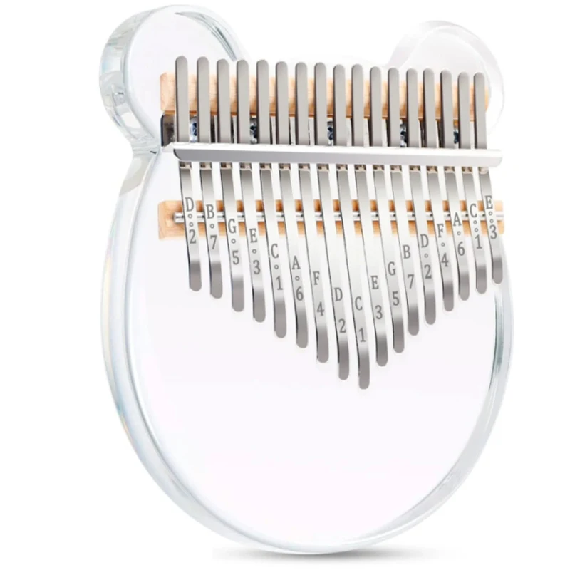 Transparent Acrylic Kalimba 17 Keys Single Board High-Quality Wood Mahogany Musical Instrument Mini Portable Finger Thumb Piano