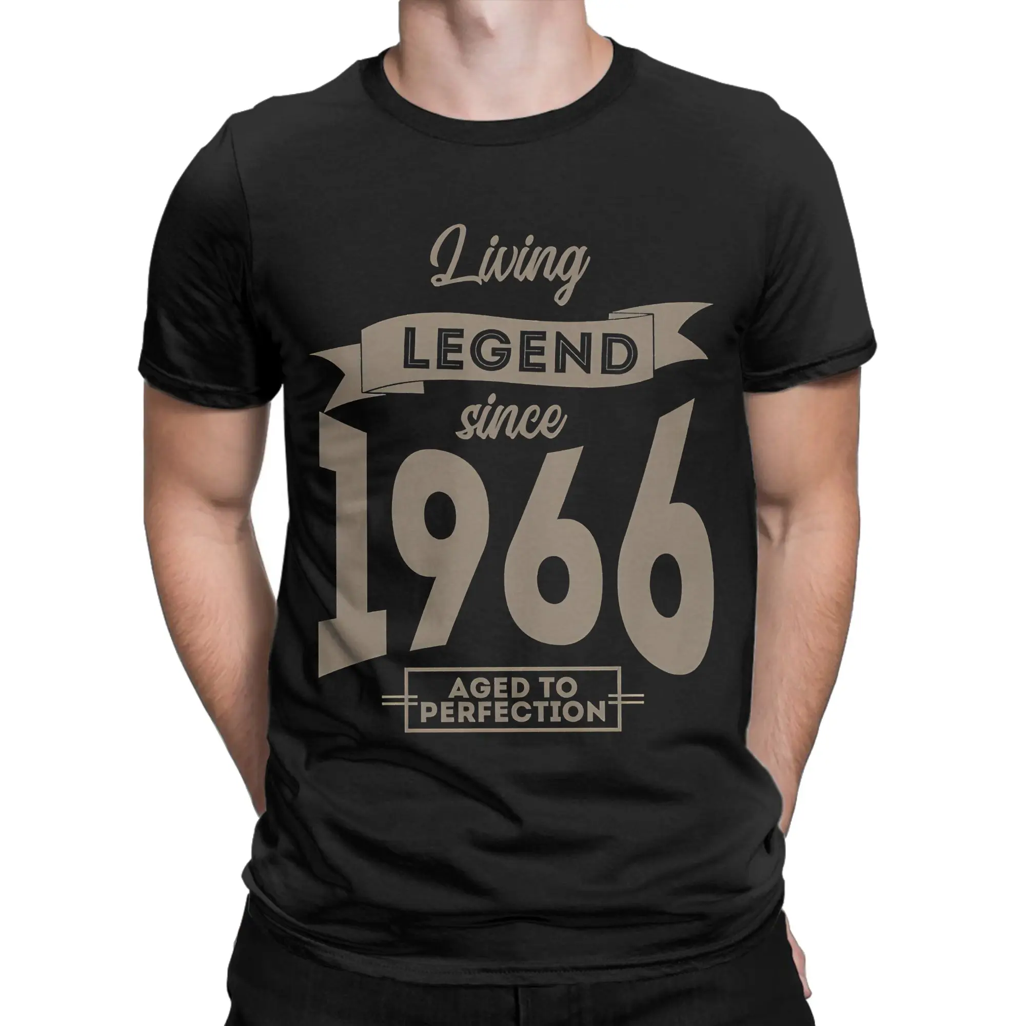 Men Living legend Since 1966 Aged  T-Shirts  Cotton Tees Summer Funny Short-Sleeved T Shirt O Neck Tshirt Big Size 5XL 6XL