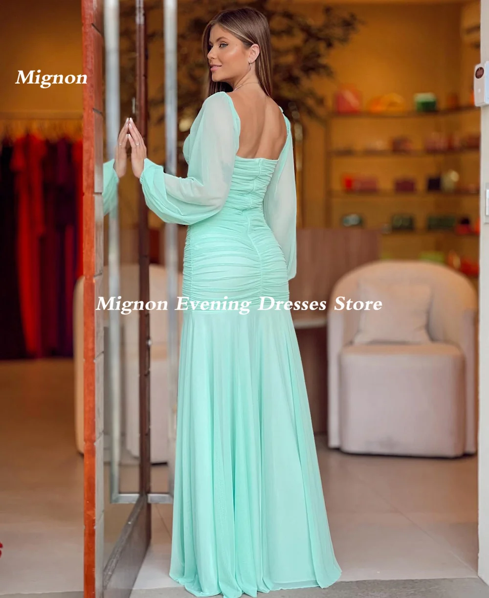 Mignon Chiffon Sweetheart Populer Mermaid Prom Gown Cap Straps Ruffle Floor-length Formal Elegant Party Evening Dress for Women