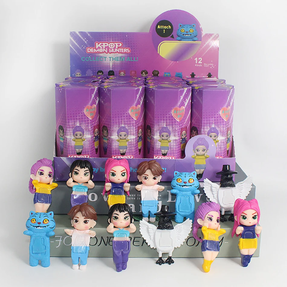 애니메이션 K팝 데몬 헌트 시리즈 피규어 타이거 피규어 박스 장난감 책상 장식품 할로윈/크리스마스 어린이 선물