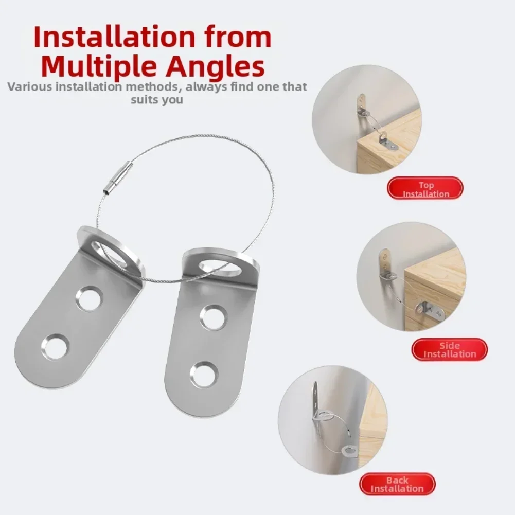 6 Set Furniture Anti-tipping Buckle Furniture Connectors TV Cabinet Anti-Tipping Devices Right Angle Brackets For Cabinet Furnit
