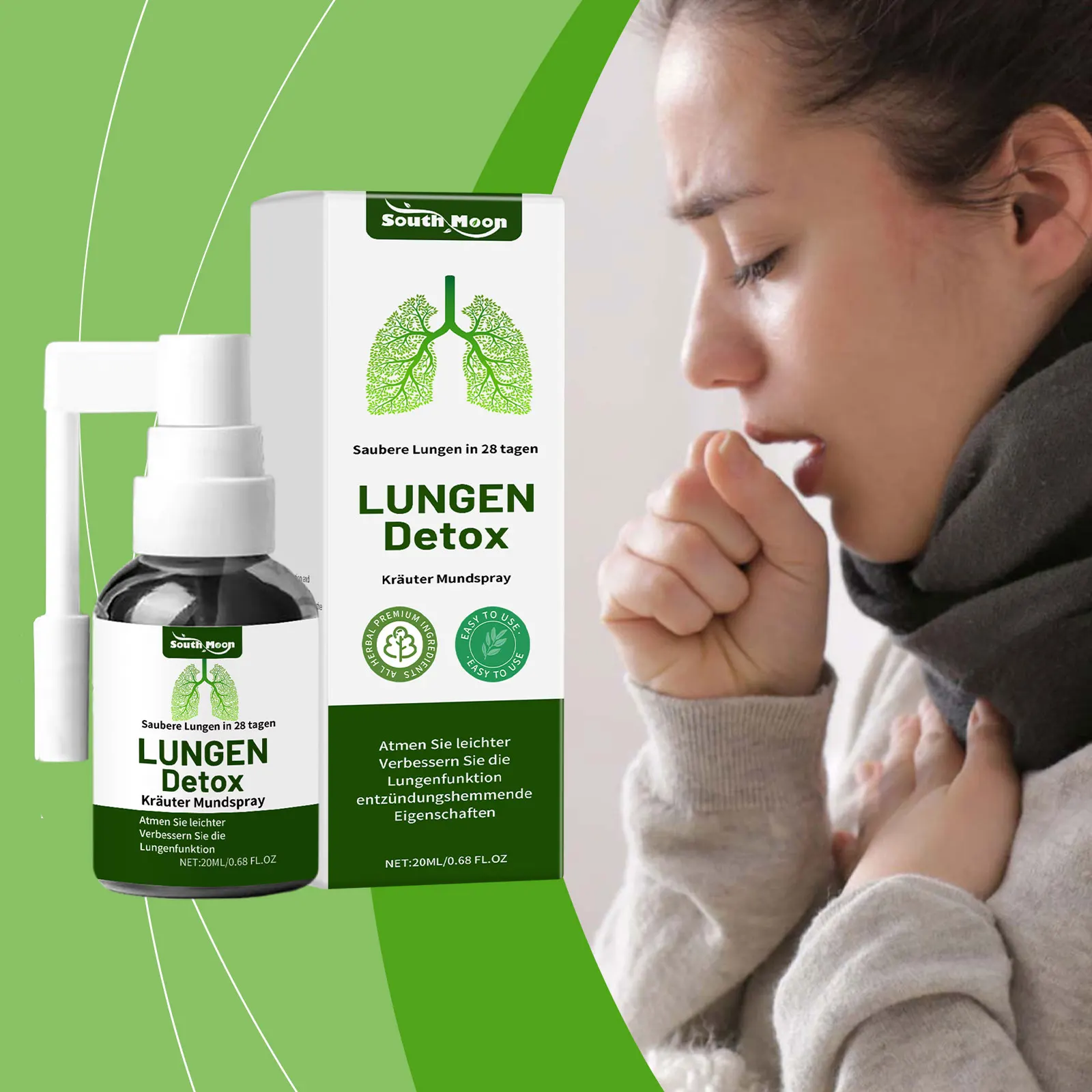 

Herbal Lung Repair Spray Respiratory System Cleansing Relieve Smoking Throat Sore Asthma Better Breath Lung Support Nasal Care