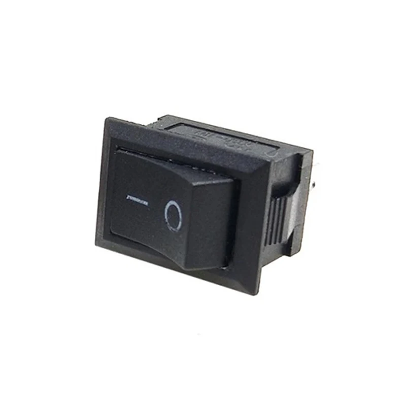 Miniinterruptor de botón negro, interruptor basculante de encendido/apagado, 21MM x 15MM, 6A-10A, 110V, 250V, KCD1, 2 pines, 10 unidades por lote