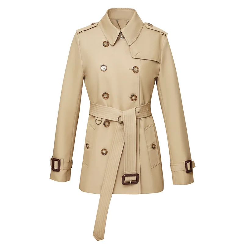 Imagem -06 - Cabolsa Trench Coat Feminino Botão Duplo com Cinto Cor Cáqui Sobretudo Longo Corta-vento Feminino Jaquetas de Inverno de Marca de Alta Qualidade