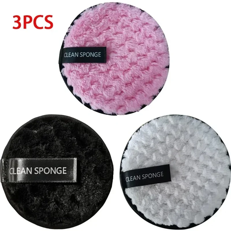 3Pcs Makeup Remover Pads Microfiber Reusable Face Towel Make-up Wipes Cloth Washable Cotton Pads Skin Care Cleansing Puff